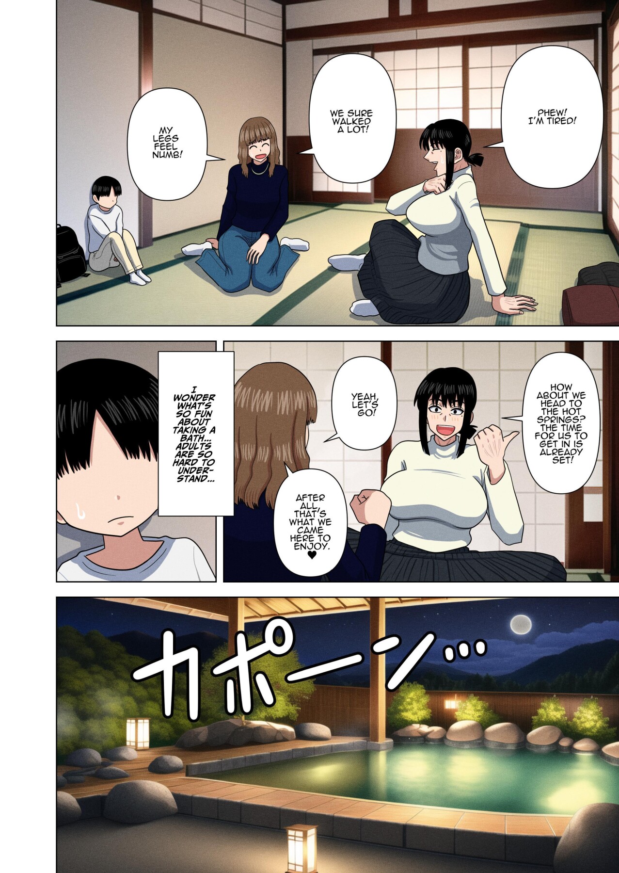 Hentai Manga Comic-Hotspring Trip With My Mom's Friend...-Read-5